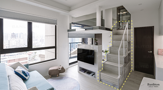 〔挑高夾層設計〕就是要面面俱到，關於夾層收納樓梯的多型態用法